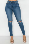Mid Rise Ripped Skinny Jeans