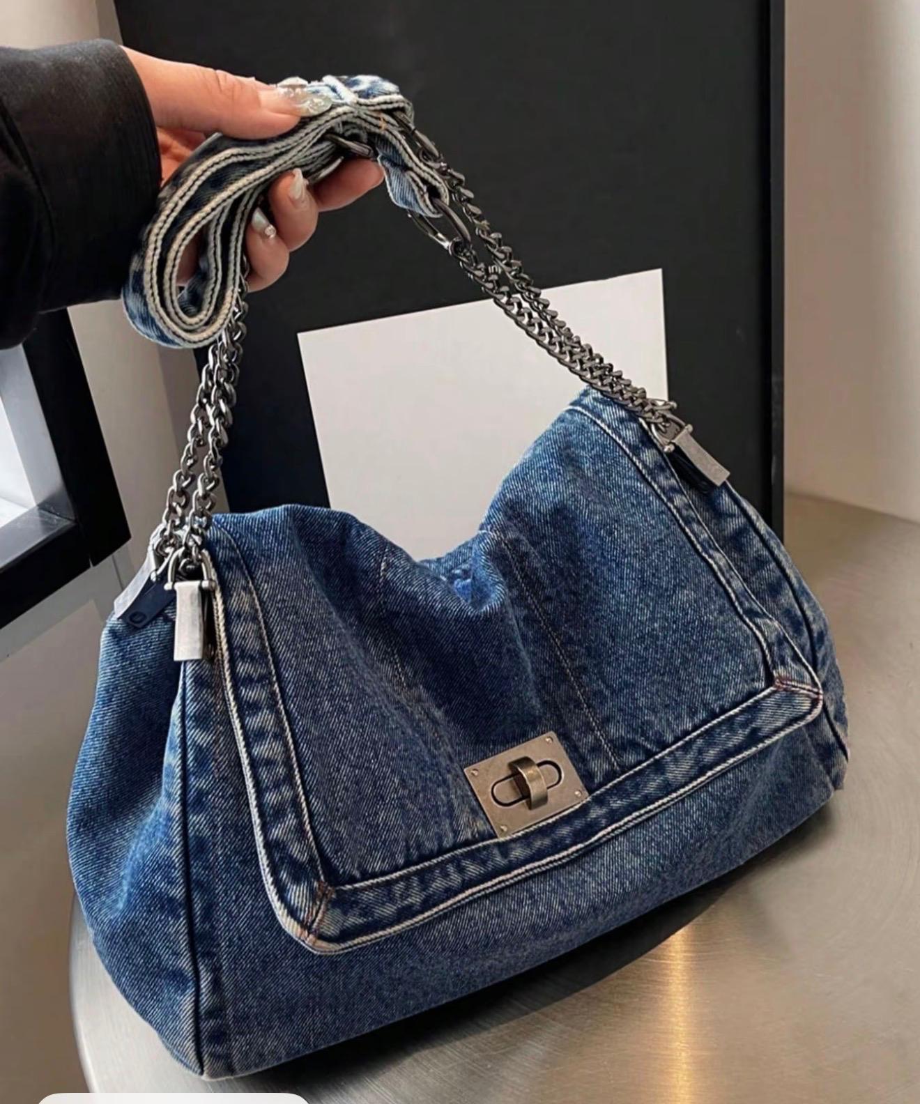Denim Versatile Handbag To Cross-body