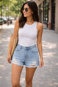 Denim Love Ripped Shorts