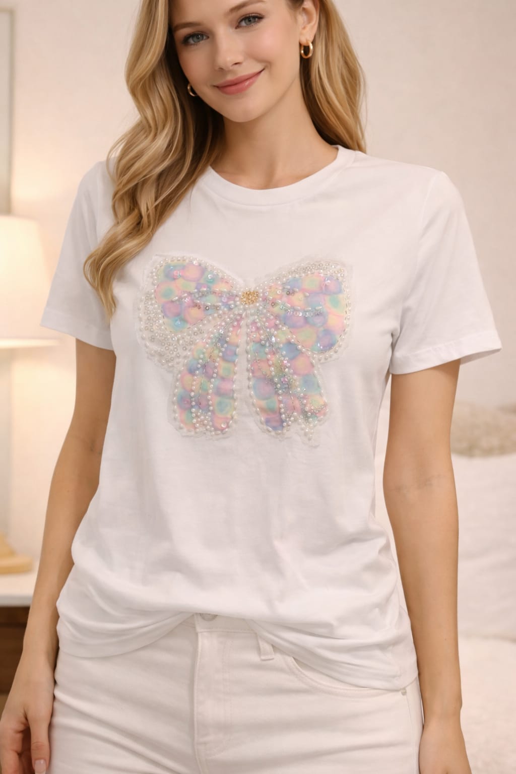 Pearl Gemstone Bow top